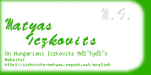 matyas iczkovits business card